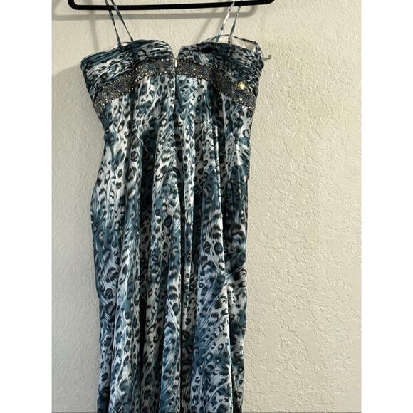 Tiffany Designs Beaded Long Satin Dress. Size 14 holiday cocktail mermaid - Picture 4 of 5